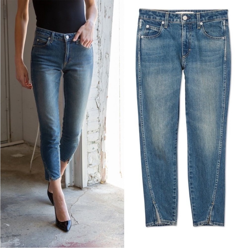 AMO mid-rise twist seam ankle skinny‎ jeans Sz 26